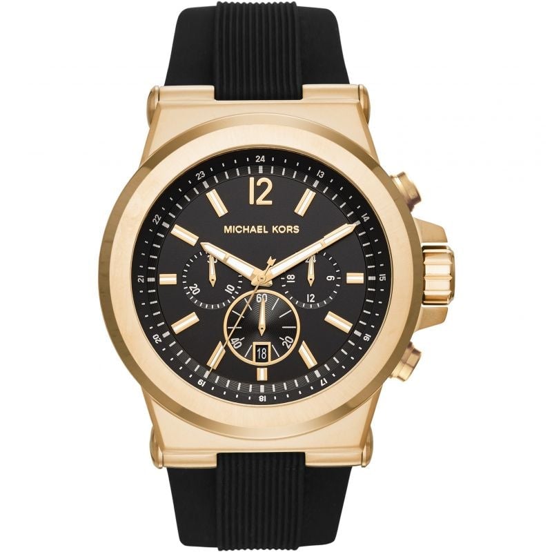 Michael Kors Men's Chronograph Dylan Gold Black Watch - MK8445